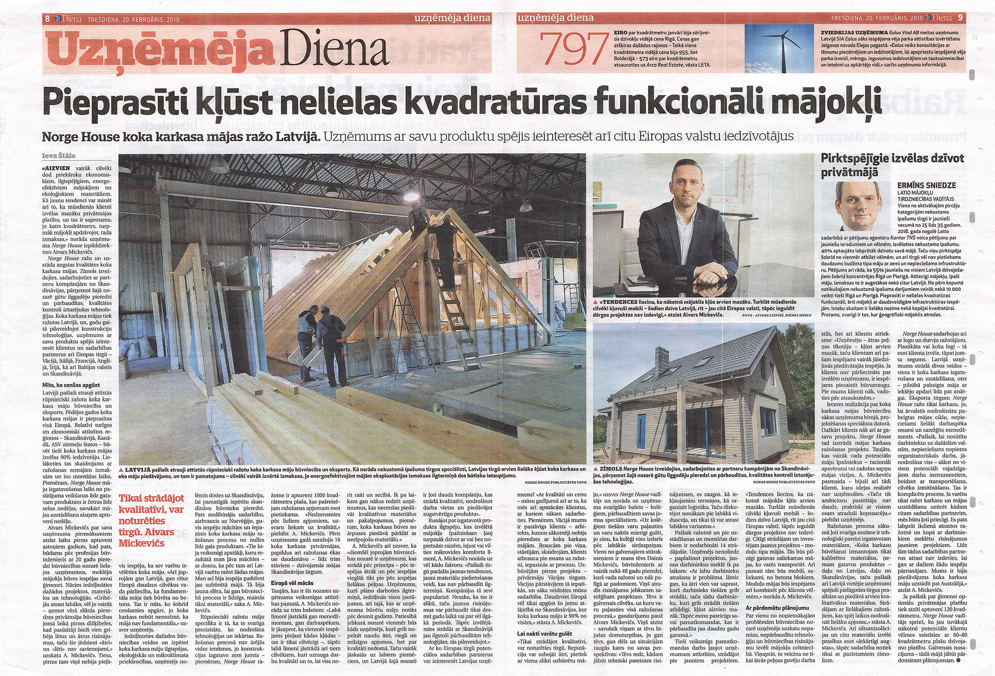 Norge House article in newspaper Diena.